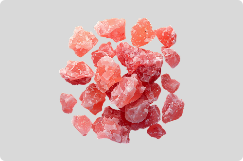 Pink salt lumps