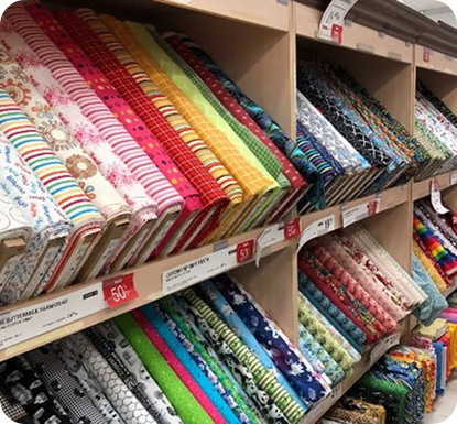 Rolls of cotton fabric